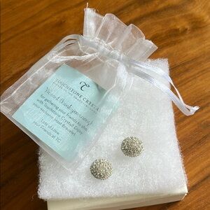 Touchstone Crystal Jewelry #Pav Half Ball Studs.  Swarovski crystals.